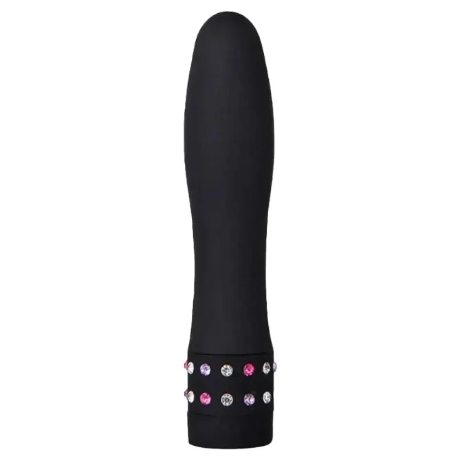 BASIC X Julien minivibrátor zdobený kamienkami čierny