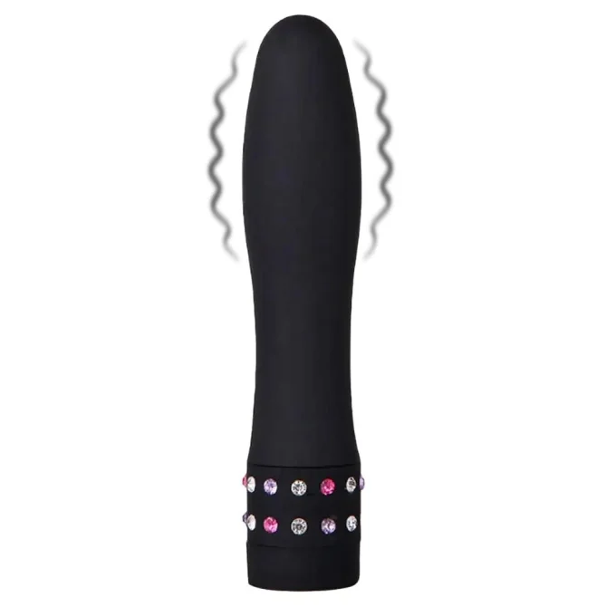 BASIC X Julien minivibrátor zdobený kamienkami čierny