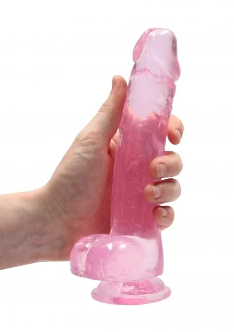 Realrock gélové dildo s prísavkou 19 cm ružové