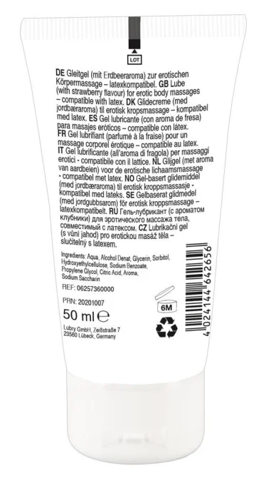Lick it! Lubrikačný a masážny gél Jahoda 50 ml