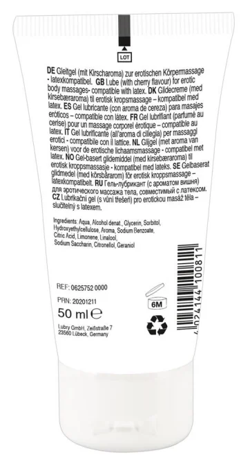 Lick it! Lubrikačný a masážny gél Čerešňa 50 ml