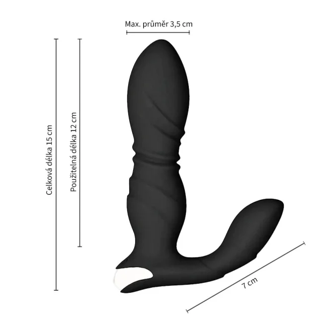 BASIC X Will stimulátor prostaty na diaľkové ovládanie čierny