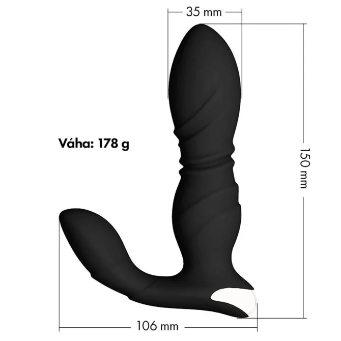 BASIC X Will stimulátor prostaty na diaľkové ovládanie čierny