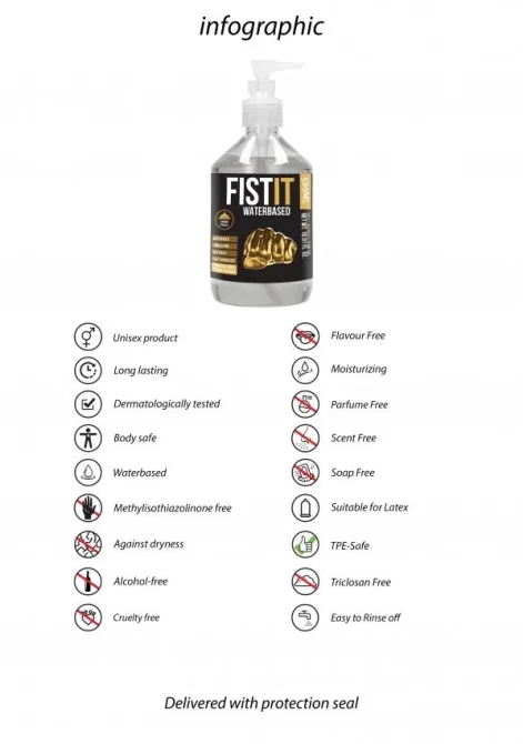 Fist-it Waterbased Lubrikačný gél 500 ml
