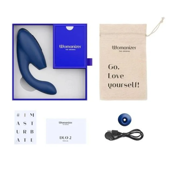 Womanizer Duo 2 Stimulátor klitorisu a vibrátor 2 v 1 Blueberry