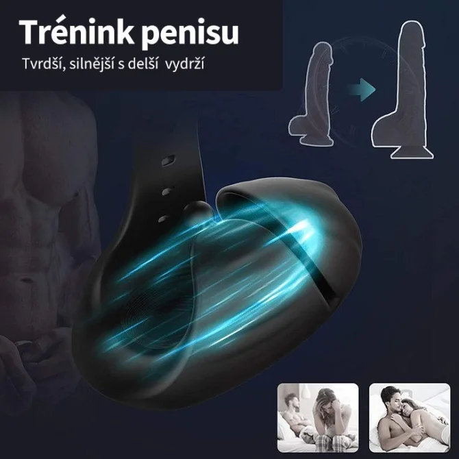 BASIC X Bobby 2 APP vibračný masturbátor s nastaviteľným priemerom čierny