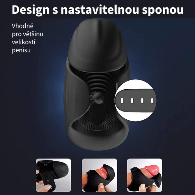BASIC X Bobby 2 APP vibračný masturbátor s nastaviteľným priemerom čierny