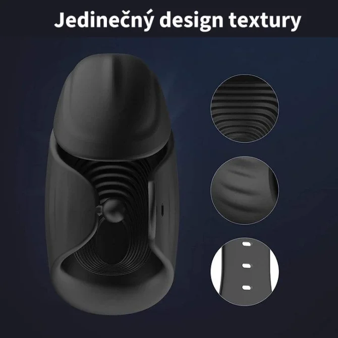BASIC X Bobby 2 APP vibračný masturbátor s nastaviteľným priemerom čierny