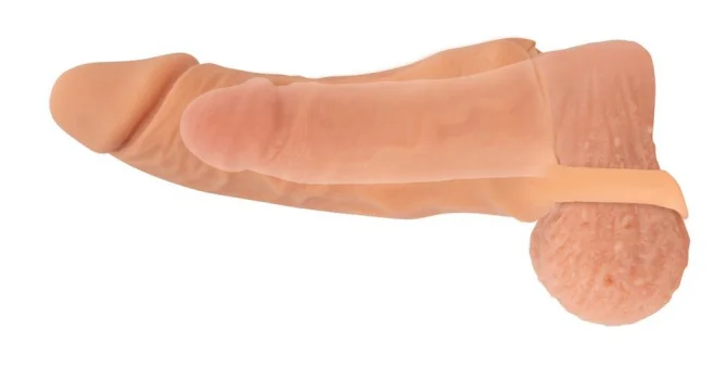 Nature Skin 2v1 Návlek na penis a masturbátor 18,5 cm