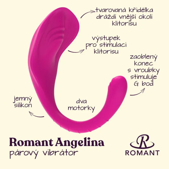 Romant Angelina párový vibrátor ružový