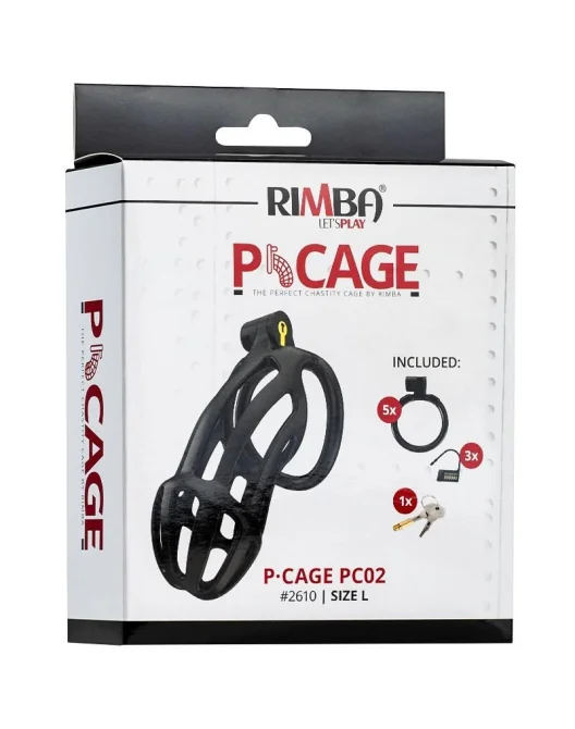 P-CAGE PC02 Klietka na penis L - čierna