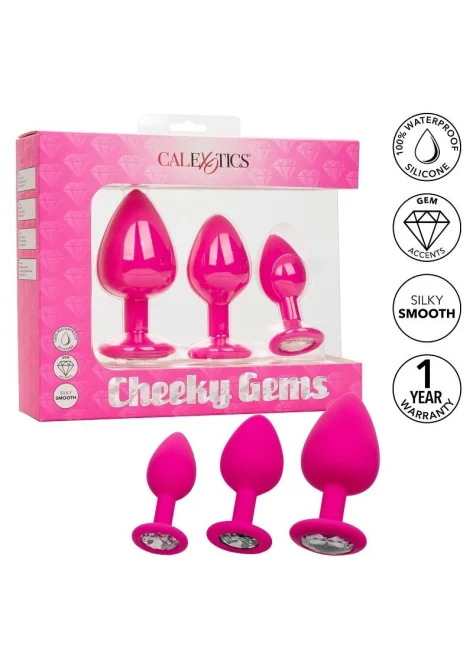 Cheeky Gems sada análnych kolíkov - ružová