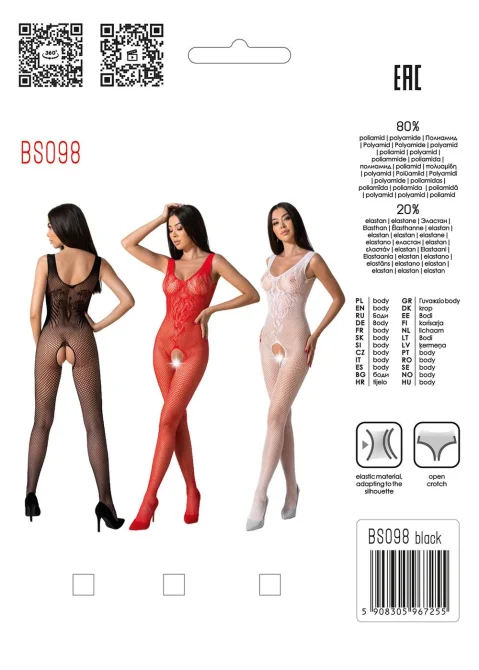Passion bodystocking BS098 čierny