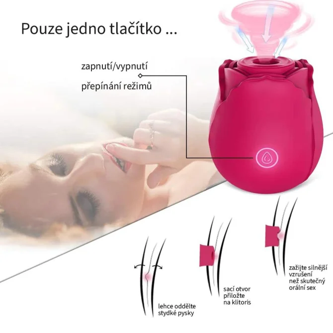 BASIC X Rose podtlakový stimulátor klitorisu