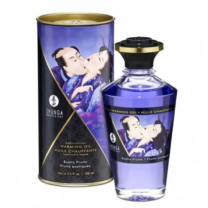 Shunga Hrejivý masážny olej s afrodiziakmi - exotické ovocie 100 ml