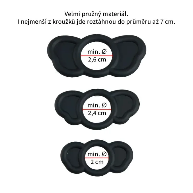BASIC X Elephant silikónové erekčné krúžky 3 ks