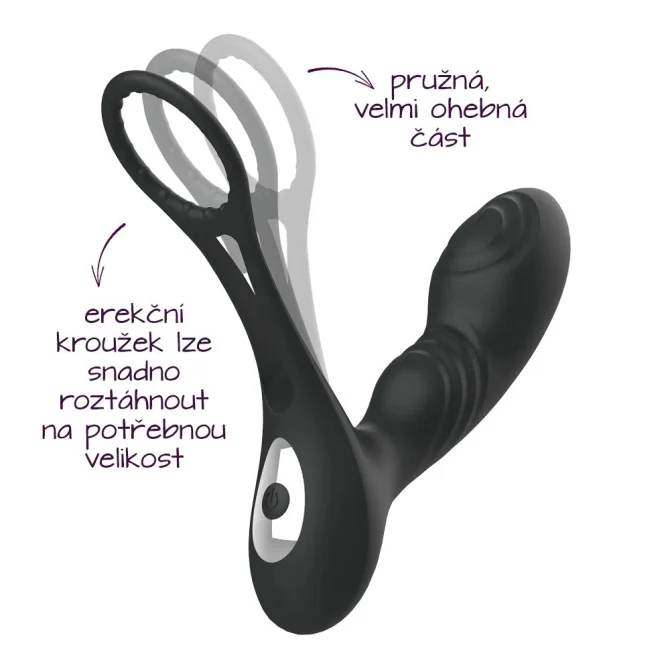 BASIC X Nero stimulátor prostaty na diaľkové ovládanie čierny