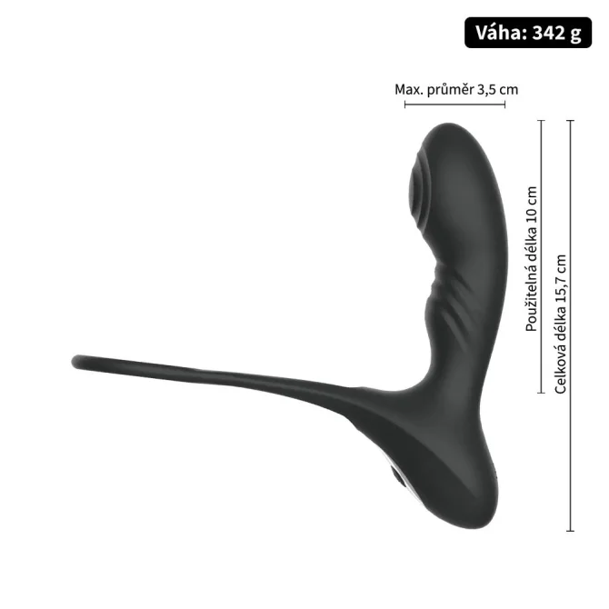 BASIC X Nero stimulátor prostaty na diaľkové ovládanie čierny