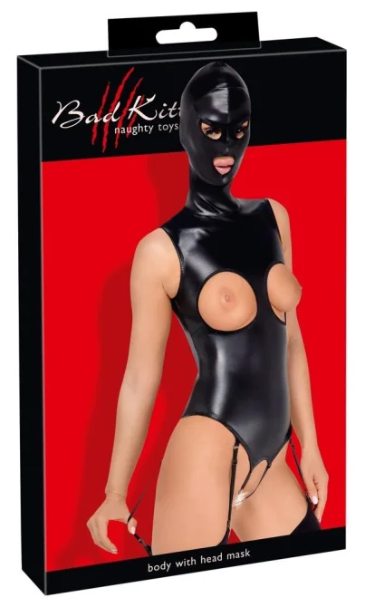 Bad Kitty Body s kuklou - černé: XL