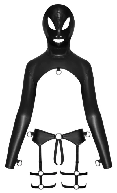 Bad Kitty Bondage set s maskou na hlavu - černý