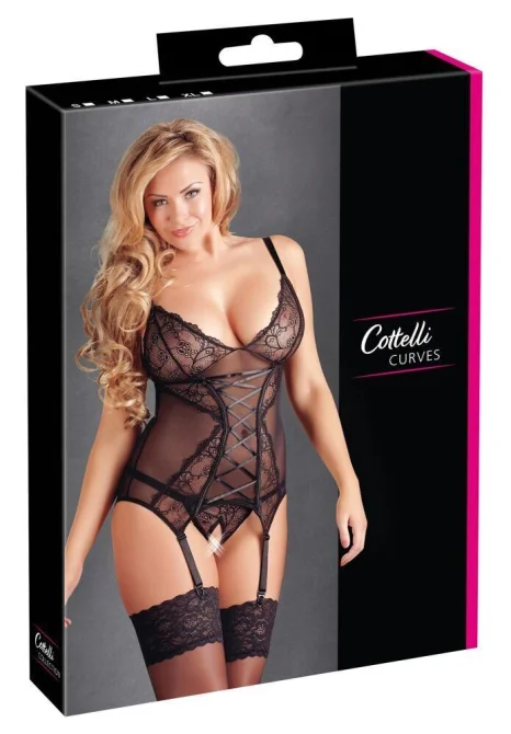 Cottelli Curves Cami korzet s podväzkami: XL