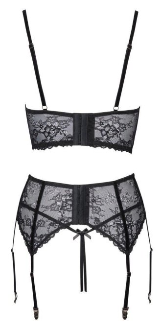 Cottelli Lingerie Set s retiazkou - čierny: 80B/M