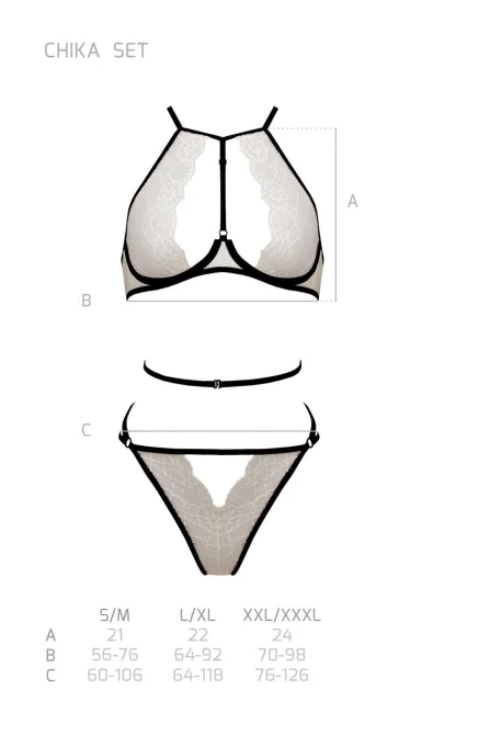 Passion Chika set - krémovo biela