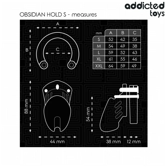 addicted toys Obsidian hold klietka na penis S
