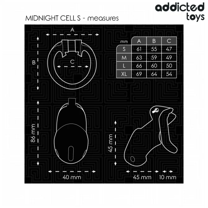 addicted toys Midnight cell klietka na penis S