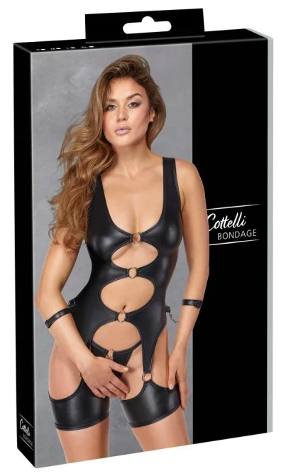 Cottelli Bondage Set body a tangá - čierny