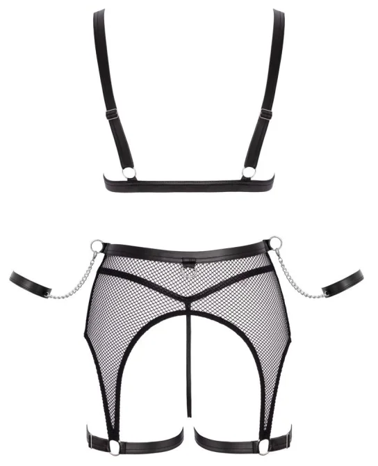 Cottelli Bondage Set zo sieťoviny - čierny
