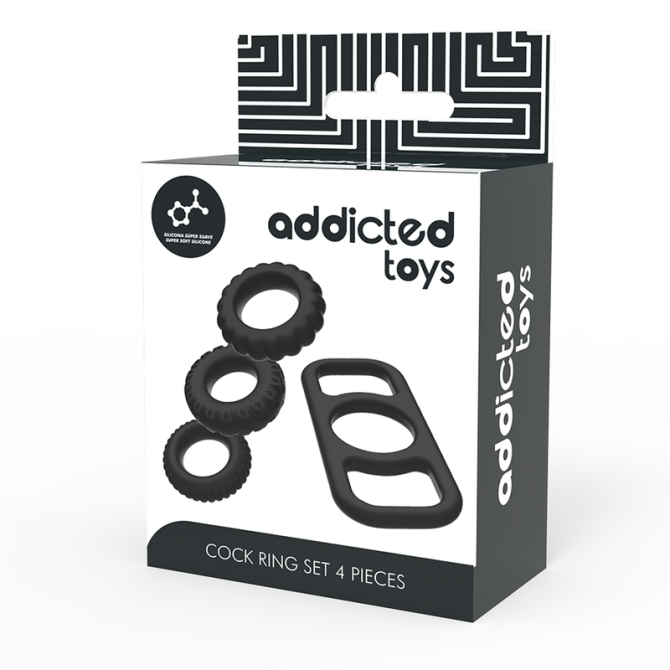 Addicted Toys Sada 4 silikónových erekčných krúžkov