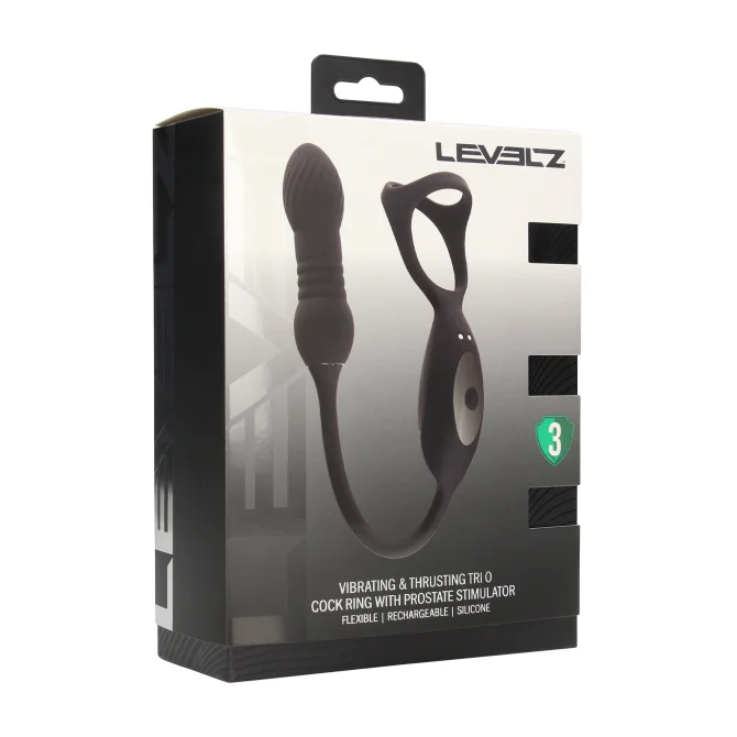 Levelz Vibrating and Thrusting stimulátor prostaty a perinea s erekčným krúžkom