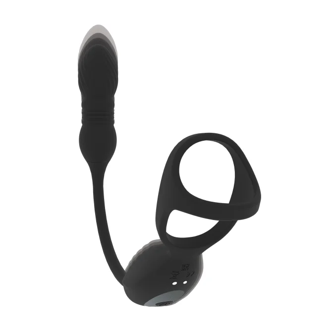 Levelz Vibrating and Thrusting stimulátor prostaty a perinea s erekčným krúžkom