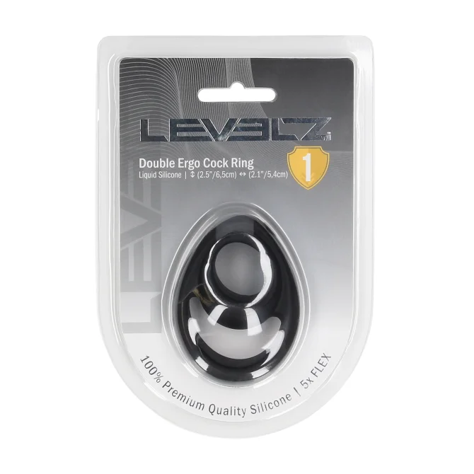 Levelz Double erekčný krúžok čierny