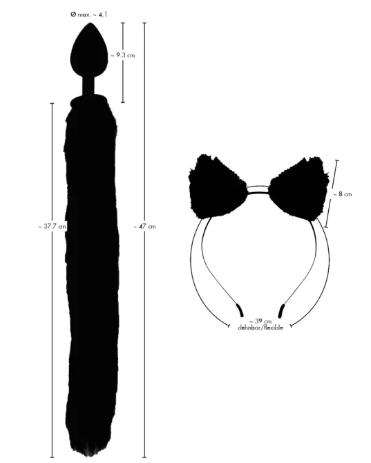 Bad Kitty Pet Play Ouška a análny kolík s chvostom