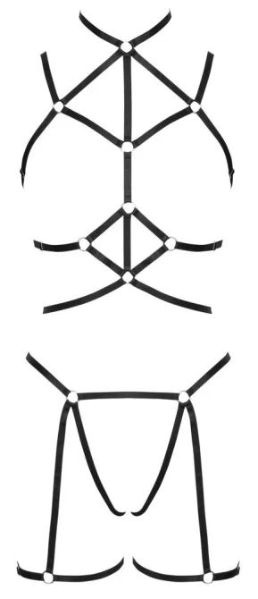 Cottelli Lingerie Harness set čierny