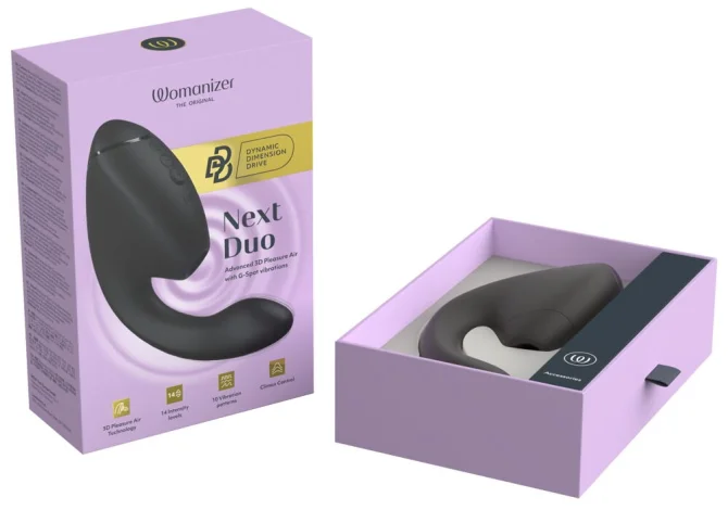 Womanizer Next Duo stimulátor klitorisu a vibrátor 2 v 1  - Black