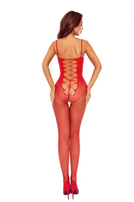 Passion bodystocking BS124 červený