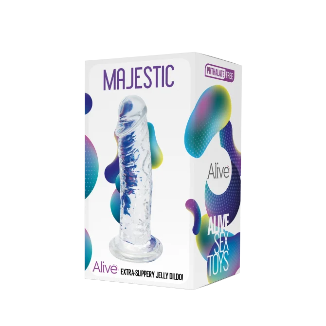 Alive Majestic Jelly dildo 15 cm transparentní