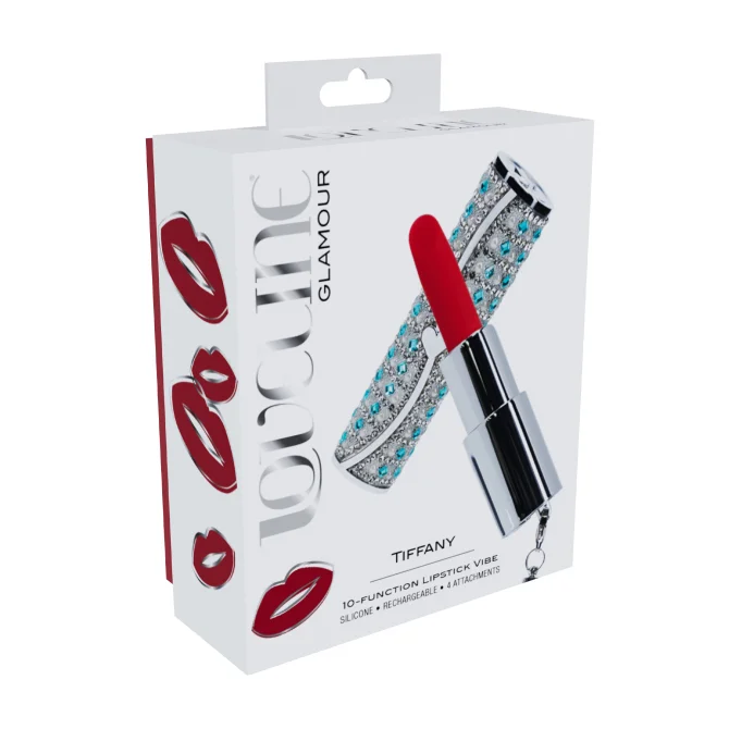 Loveline Tiffany Lipstick minivibrátor se 4 nástavci Blue