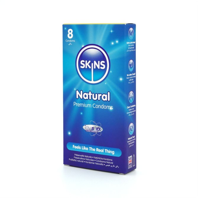 SKINS kondómy Natural 8 ks