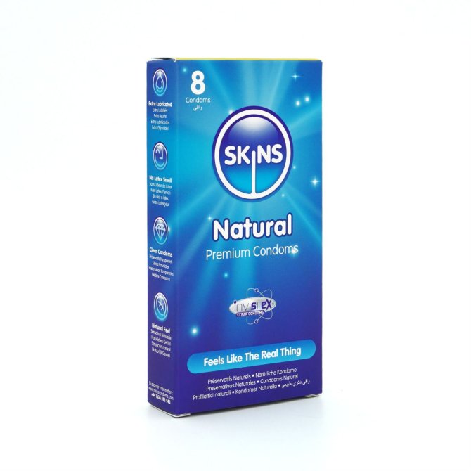 SKINS kondómy Natural 8 ks