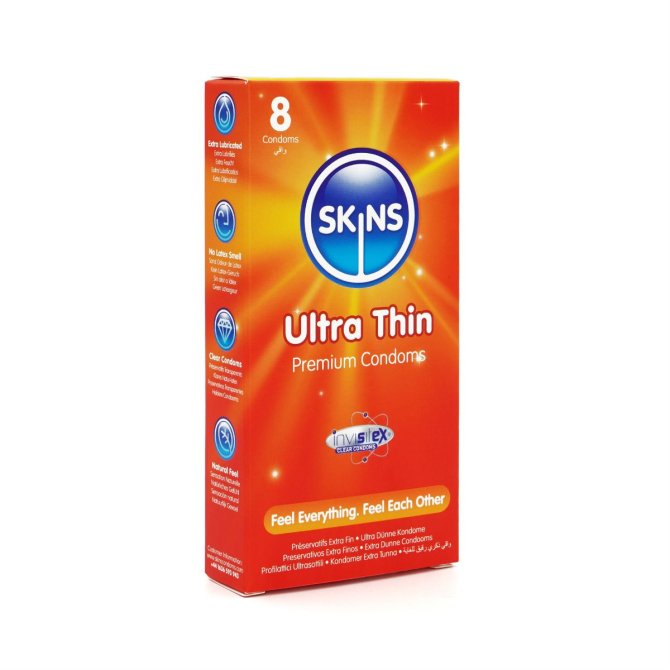 SKINS kondómy Ultra thin 8 ks