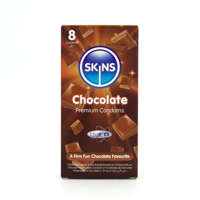 SKINS kondómy Chocolate 8 ks