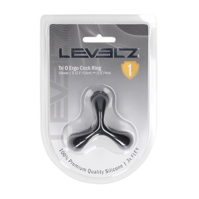 Levelz Tri O Ergo erekčný krúžok čierny