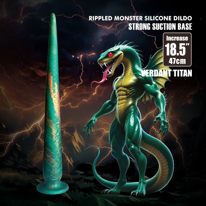 Power Monsters Verdant Titan dildo ve tvaru ocasu draka