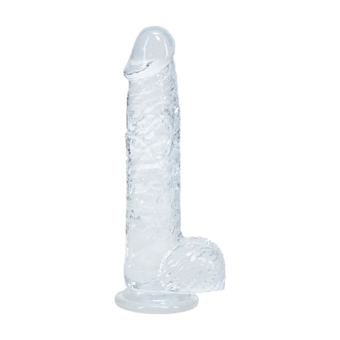 Realrock gélové dildo s prísavkou 14,5 cm transparentné