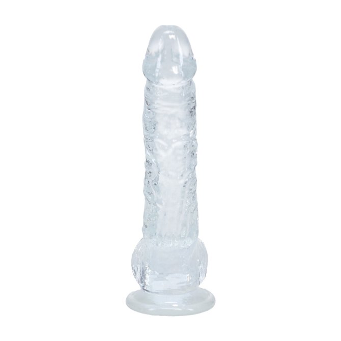 Realrock gélové dildo s prísavkou 14,5 cm transparentné