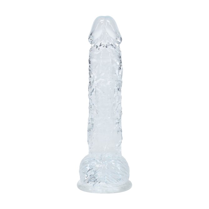Realrock gélové dildo s prísavkou 14,5 cm transparentné